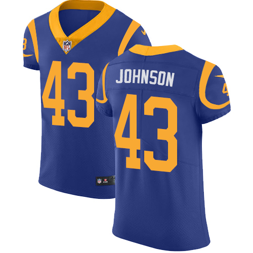 Nike Rams #43 John Johnson Royal Blue Alternate Men's Stitched NFL Vapor Untouchable Elite Jersey - Click Image to Close